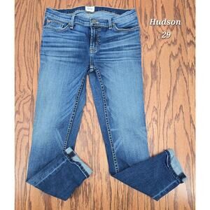 Hudson Jeans Womens Size 29 Skinny Mid Rise Medium Wash Stretch Denim Ankle 28